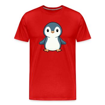 PINGOUIN OISEAU ANTARCTIQUE PÔLE SUD BÉBÉ GLACE DANDINEMENT - T-shirt bio Premium Homme - rouge - Devant - Damien (186cm)
