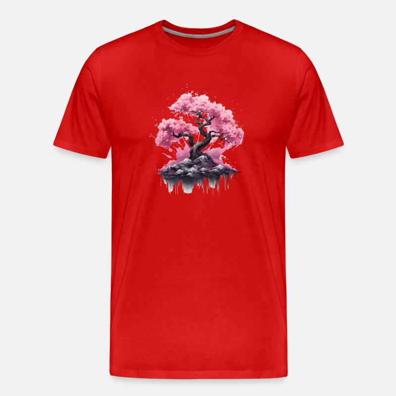 cherry blossom tree Kirschblüte - Männer Premium Bio T-Shirt - Rot