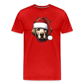 CHIEN JOYEUX NOËL FAMILLE ANIMAL DE COMPAGNIE AMOUR COEUR - T-shirt bio Premium Homme - rouge - Devant - Damien (186cm)