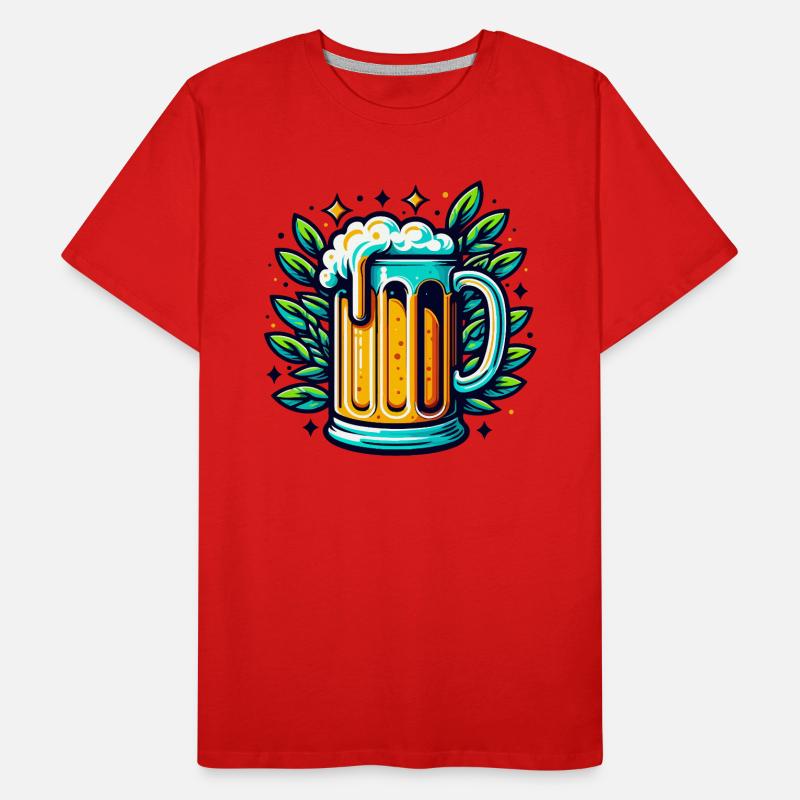 BIÈRE PRESSION, BOISSON, BOISSON, PICHET, MALT, HOUBLON T-shirt bio Premium Homme