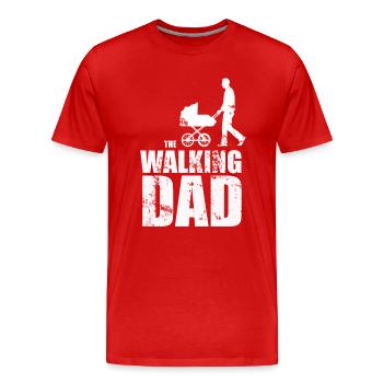 The walking dad - Men's Premium Organic T-Shirt - red - Front - Damien (186cm)