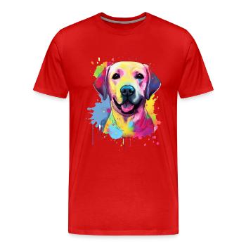 Labrador - Männer Premium Bio T-Shirt - Rot - Vorne - Damien (186cm)