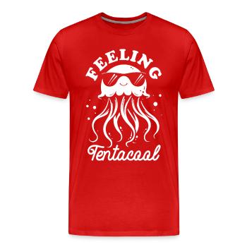 Feeling Tentacool - Méduse avec des tentacules - T-shirt bio Premium Homme - rouge - Devant - Damien (186cm)