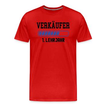 Ausbildung Verkäufer 1. Lehrjahr Verkauf Lehre - Männer Premium Bio T-Shirt - Rot - Vorne - Damien (186cm)