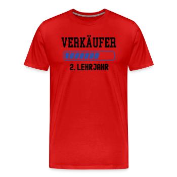 Ausbildung Verkäufer 2. Lehrjahr Verkauf Lehre - Männer Premium Bio T-Shirt - Rot - Vorne - Damien (186cm)