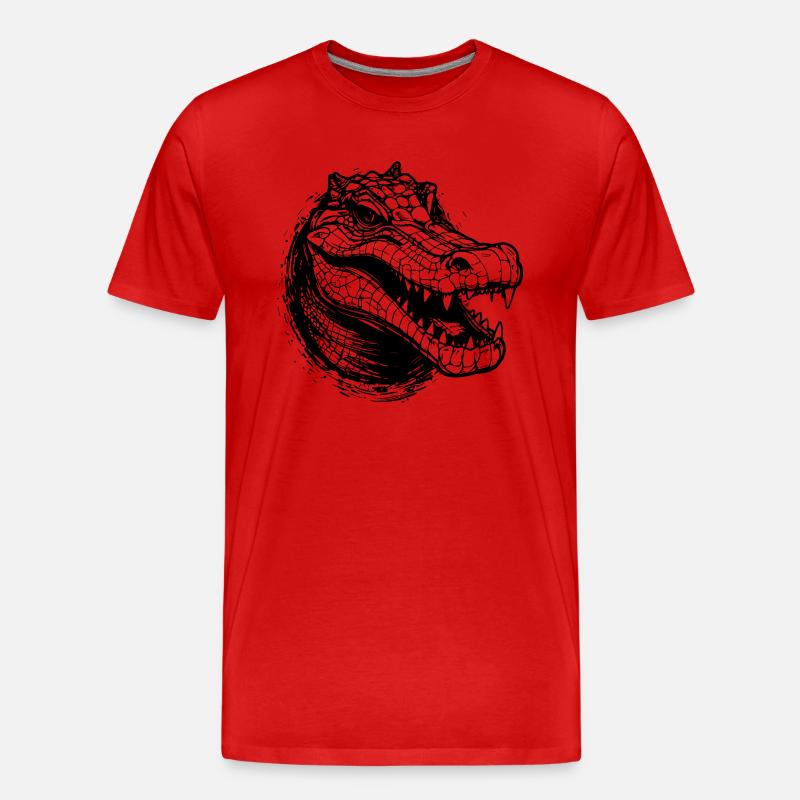 Krokodil - Männer Premium Bio T-Shirt - Rot