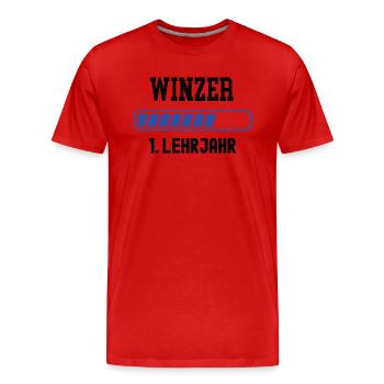 Ausbildung Winzer 1. Lehrjahr Winzerausbildung - Männer Premium Bio T-Shirt - Rot - Vorne - Damien (186cm)