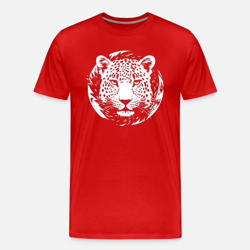 Leopard - Männer Premium Bio T-Shirt - Rot