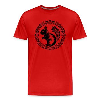 Écureuil - T-shirt bio Premium Homme - rouge - Devant - Damien (186cm)