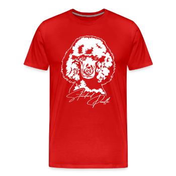 Standard Caniche Portrait Chien Chiens Wilsigns - T-shirt bio Premium Homme - rouge - Devant - Damien (186cm)