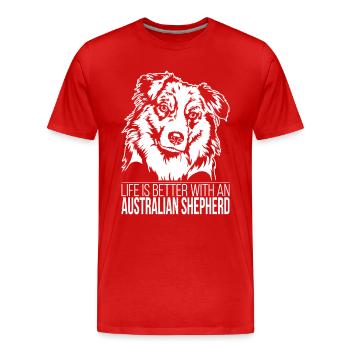 Les chiens de berger australiens disent les saules australiens - T-shirt bio Premium Homme - rouge - Devant - Damien (186cm)