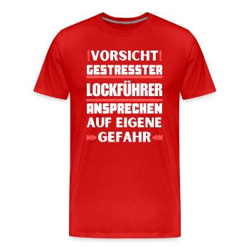Ne parlez pas à des dirigeants leurres stressés ! - T-shirt bio Premium Homme - rouge - Devant - Damien (186cm)