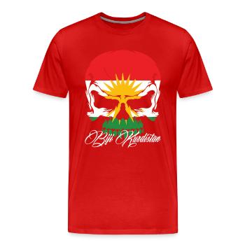 skull kurdistan - Männer Premium Bio T-Shirt - Rot - Vorne - Damien (186cm)