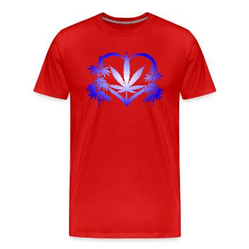 Heart of Cannabis - Männer Premium Bio T-Shirt - Rot - Vorne - Damien (186cm)