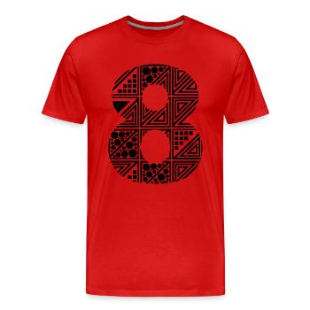 Acht Zahl 8 - Männer Premium Bio T-Shirt - Rot - Vorne - Damien (186cm)
