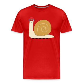 Essai routier - T-shirt bio Premium Homme - rouge - Devant - Damien (186cm)