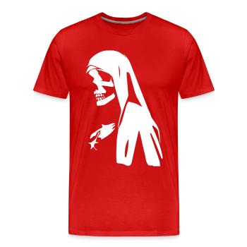 Wagen Sie es, sich in einzigartiger Horror-Nonne, Satanic, - Männer Premium Bio T-Shirt - Rot - Vorne - Damien (186cm)
