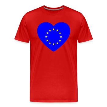 J’aime l’Europe - T-shirt bio Premium Homme - rouge - Devant - Damien (186cm)