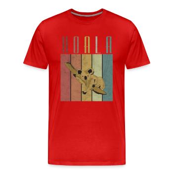 Koala - Männer Premium Bio T-Shirt - Rot - Vorne - Damien (186cm)
