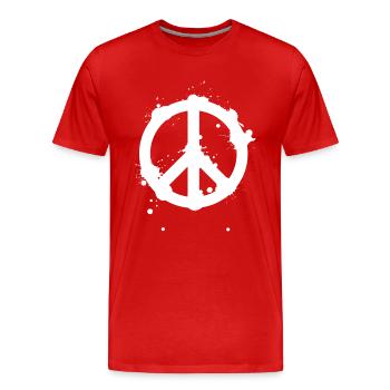 Paix - Symbole - Signe de paix - T-shirt bio Premium Homme - rouge - Devant - Damien (186cm)