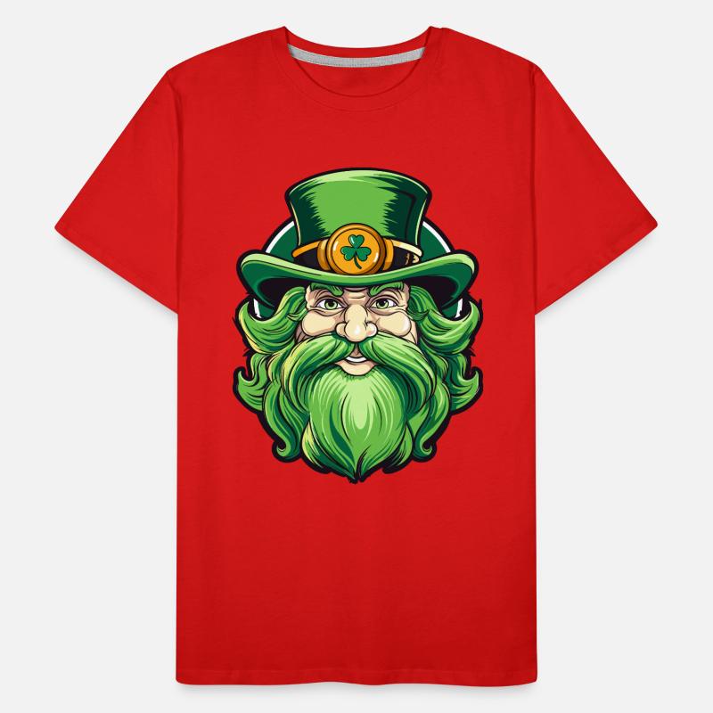 Leprechaun de la Saint-Patrick avec chapeau haut de forme T-shirt bio Premium Homme