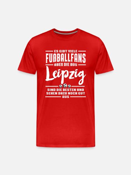 Fußball Leipzig - Männer Premium Bio T-Shirt - Rot