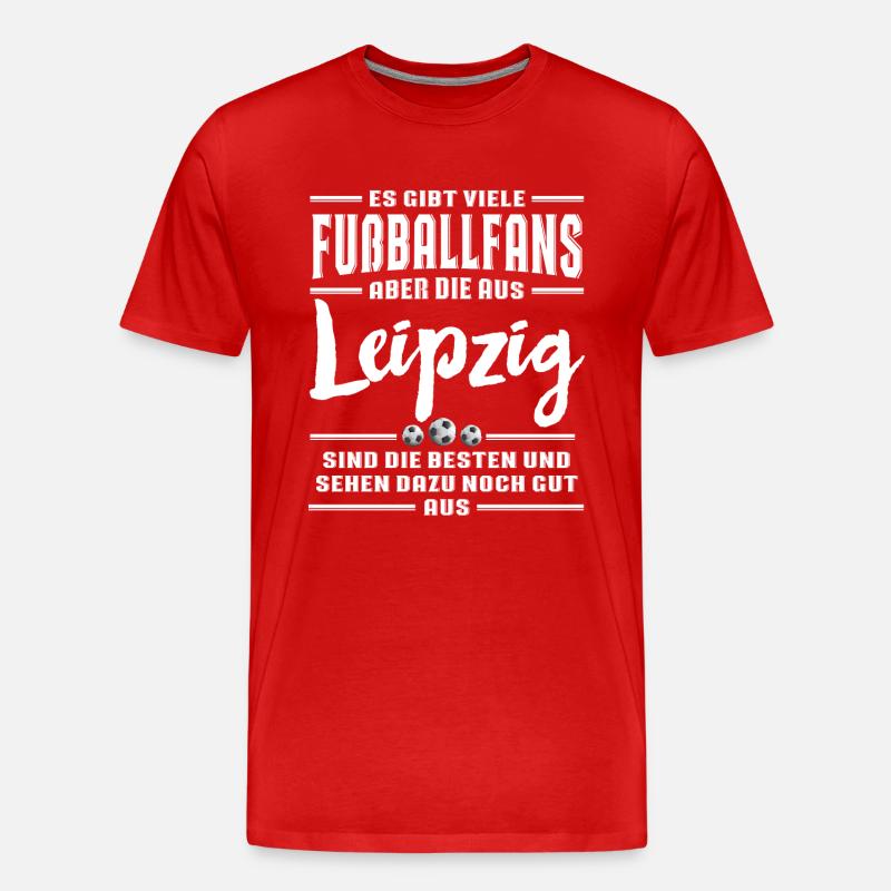 Fußball Leipzig - Männer Premium Bio T-Shirt - Rot