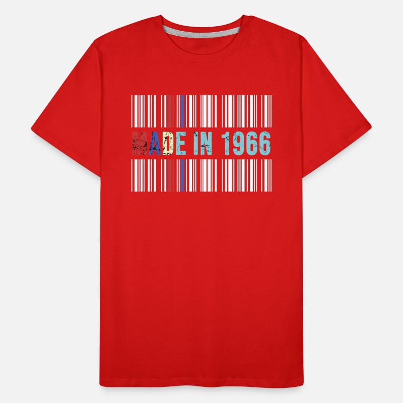 1966 anniversaire 56 ans 56e anniversaire rétro code-barres T-shirt bio Premium Homme