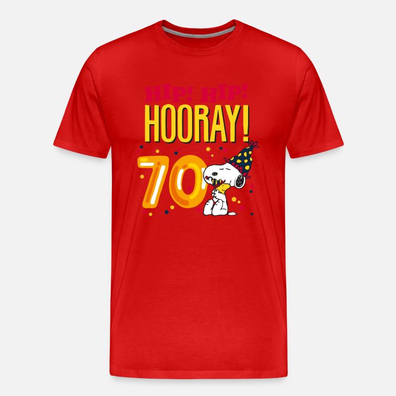 Peanuts 70 Jahre Geburtstagsdesign Mit Spruch - Männer Premium Bio T-Shirt - Rot