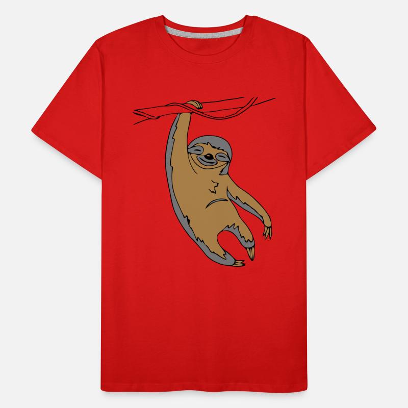 Faultier hängend am Baum Männer Premium Bio T-Shirt