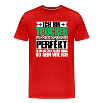 Perfekter Perfekter - Männer Premium Bio T-Shirt - Rot - Vorne - Damien (186cm)