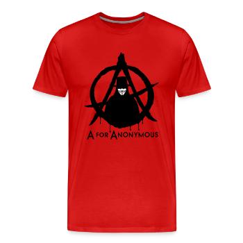 A for Anonymous 2c - Männer Premium Bio T-Shirt - Rot - Vorne - Damien (186cm)