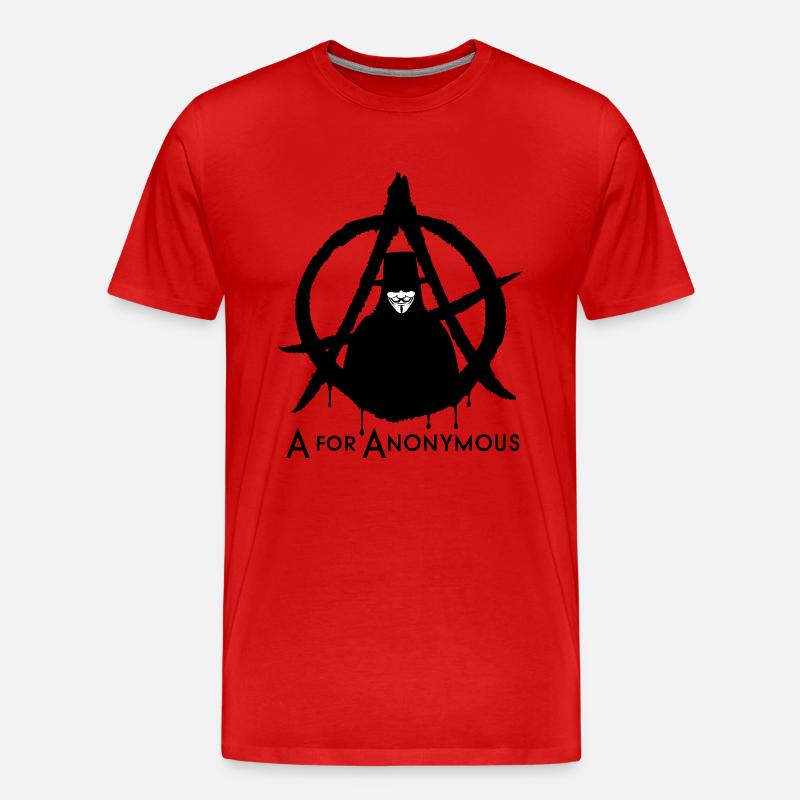 A for Anonymous 2c - Männer Premium Bio T-Shirt - Rot