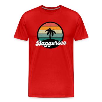 Baggersee Insel Urlaub Freizeit - Männer Premium Bio T-Shirt - Rot - Vorne - Damien (186cm)