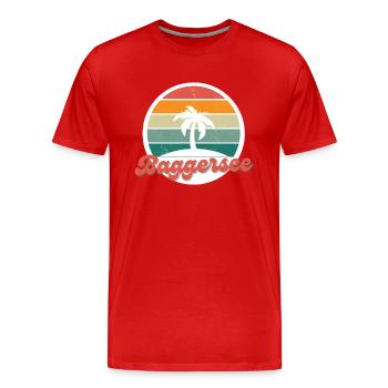 Baggersee Insel - Männer Premium Bio T-Shirt - Rot - Vorne - Damien (186cm)