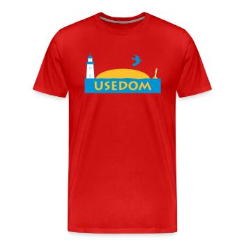 Usedom - Männer Premium Bio T-Shirt - Rot - Vorne - Damien (186cm)