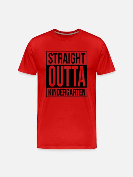 Straight Outta Kindergarten - Men's Premium Organic T-Shirt - red