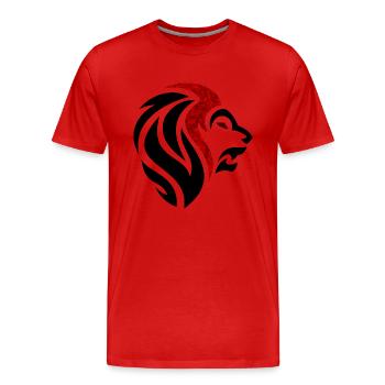 Black red lion - Men's Premium Organic T-Shirt - red - Front - Damien (186cm)