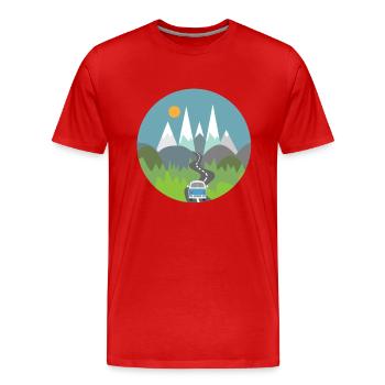 Camping - Männer Premium Bio T-Shirt - Rot - Vorne - Damien (186cm)