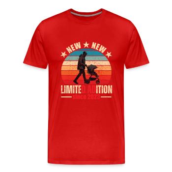 Papa 2023 New Dad - Men's Premium Organic T-Shirt - red - Front - Damien (186cm)