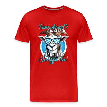 Bock Trachtenshirt Bayrische Ziege Festzelt Tracht - Männer Premium Bio T-Shirt - Rot - Vorne - Damien (186cm)