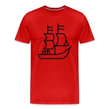 Bateau pirate - T-shirt bio Premium Homme - rouge - Devant - Damien (186cm)