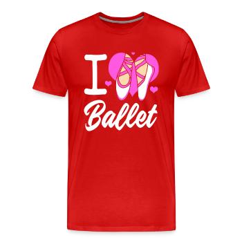 Danseuse de ballet - T-shirt bio Premium Homme - rouge - Devant - Damien (186cm)