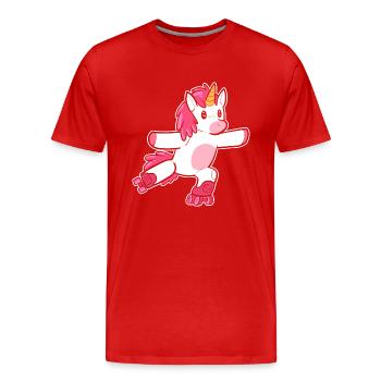 Roller Skating Roller Skates Inline Skates - Men's Premium Organic T-Shirt - red - Front - Damien (186cm)