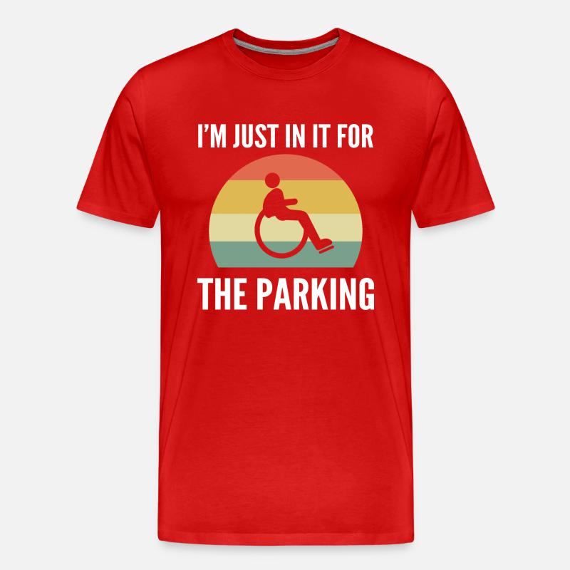 Rollstuhl - Männer Premium Bio T-Shirt - Rot