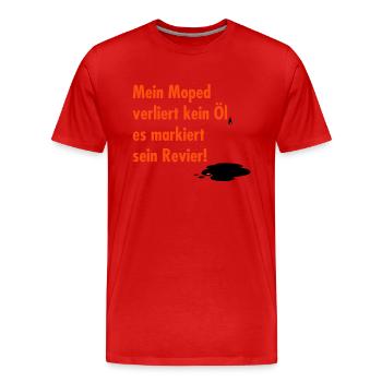Mein Moped verliert kein Öl - Männer Premium Bio T-Shirt - Rot - Vorne - Damien (186cm)