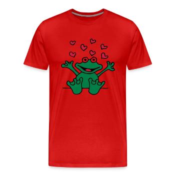 heart_frog_1220113c_a - T-shirt bio Premium Homme - rouge - Devant - Damien (186cm)
