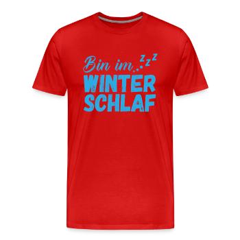 Bin im Winterschlaf - Kalt Eis Frost Schnee Winter - Männer Premium Bio T-Shirt - Rot - Vorne - Damien (186cm)