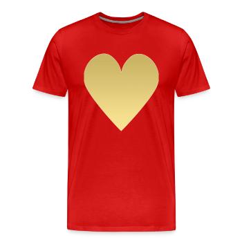 Herz aus Gold - Männer Premium Bio T-Shirt - Rot - Vorne - Damien (186cm)