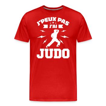 Ich kann nicht Judo - Männer Premium Bio T-Shirt - Rot - Vorne - Damien (186cm)